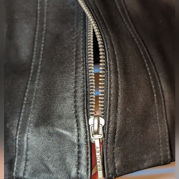 NWT! Bradley, Bradley Bayou, Women's 100% GENUINE LEATHER Moto Jacket- Black - Picture 5 of 11